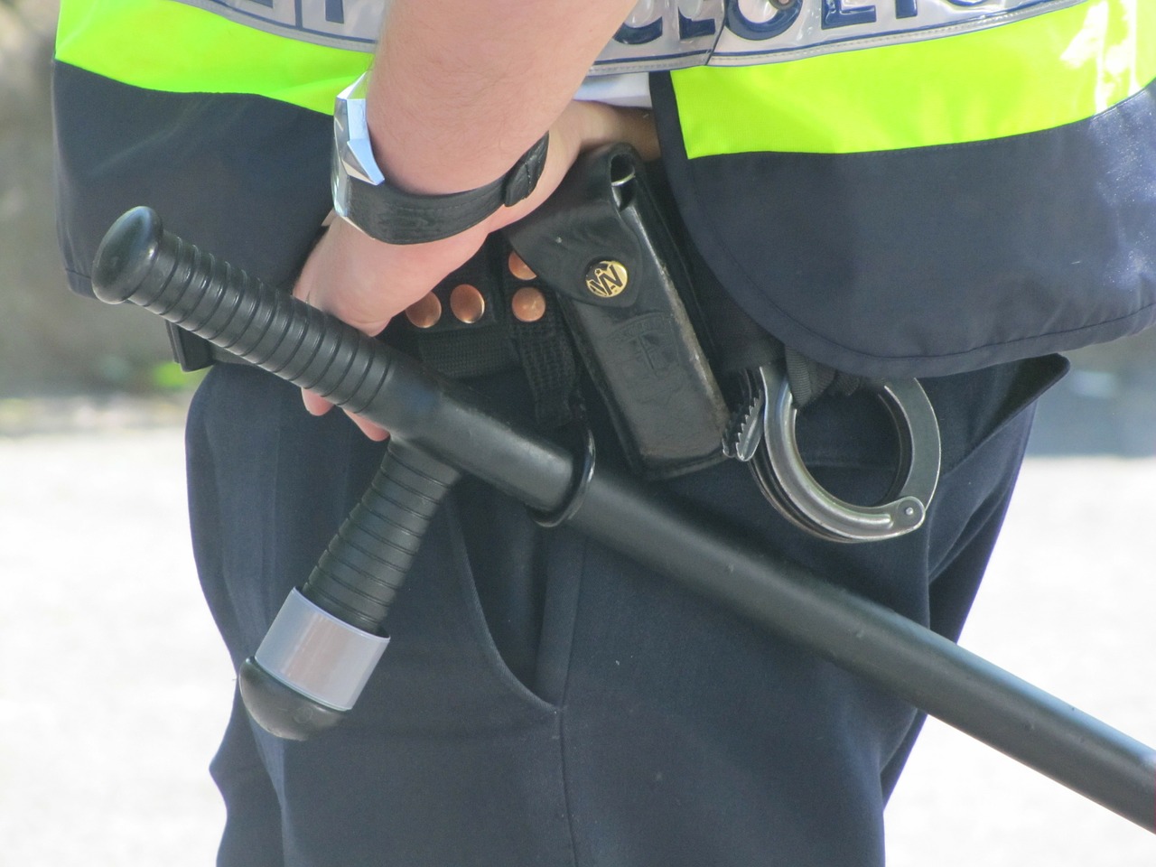 police with baton