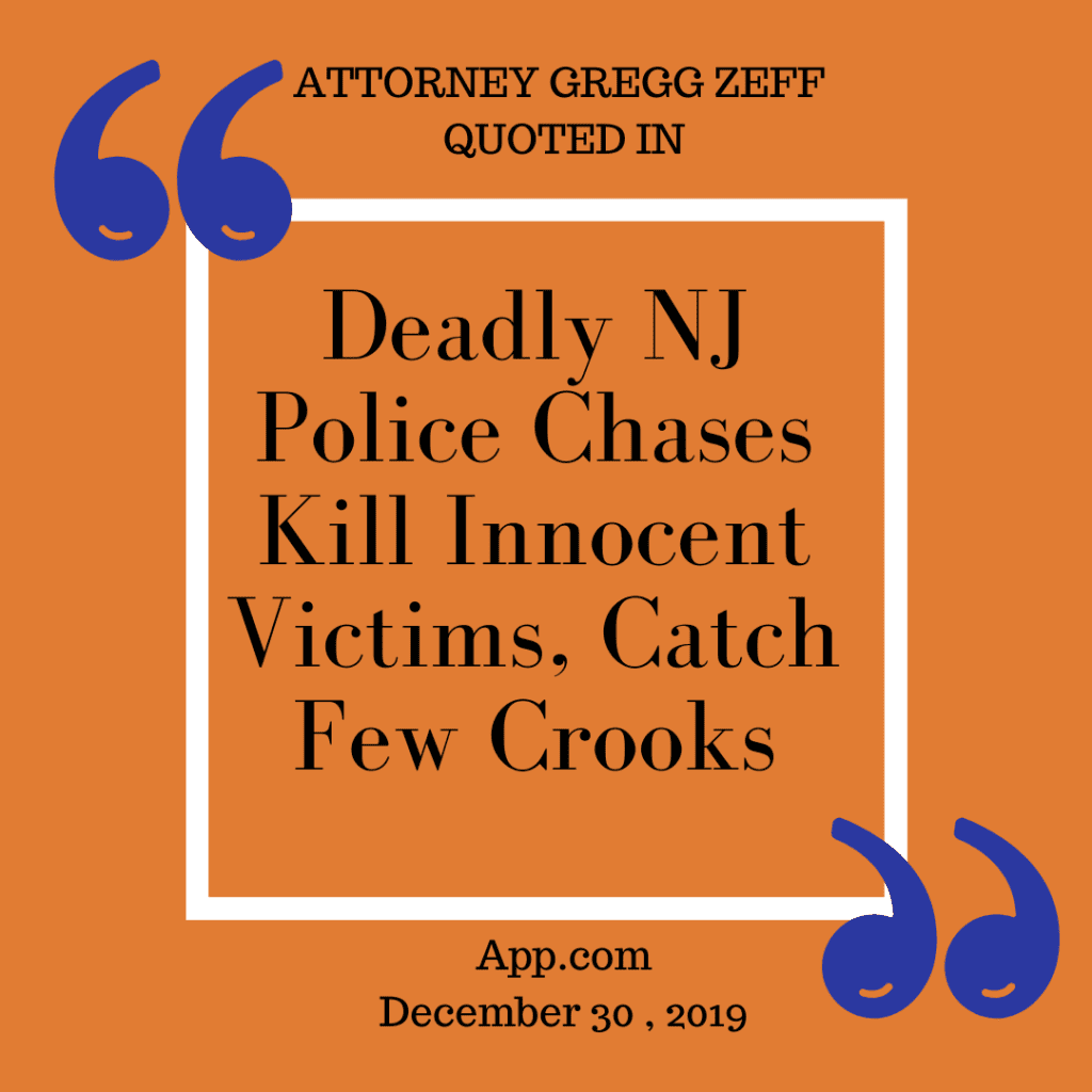 Attorney Gregg Zeff quoted on NJ police chase case