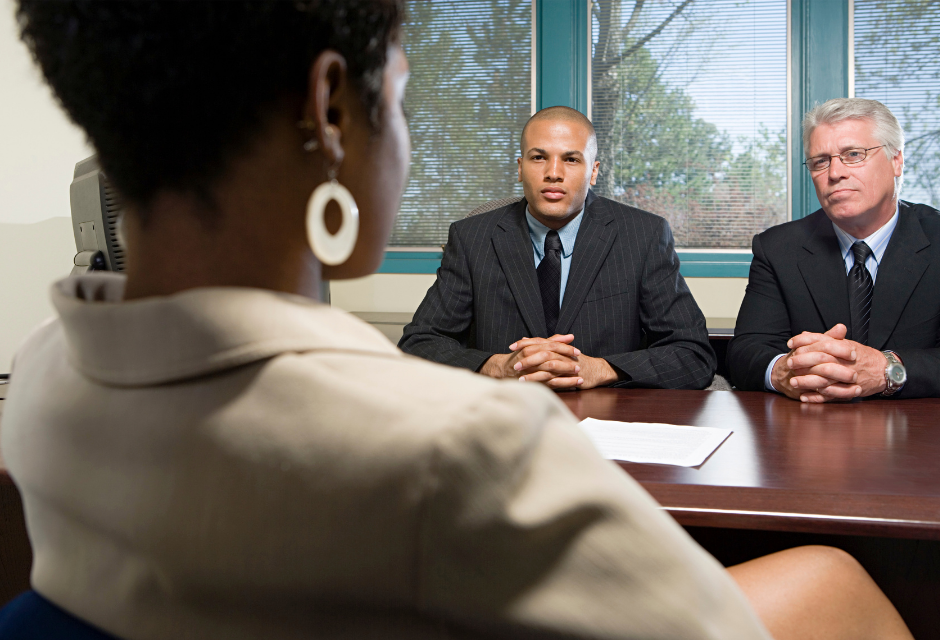 Woman in an interview