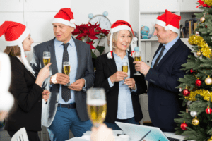 Christmas business cocktail party in office