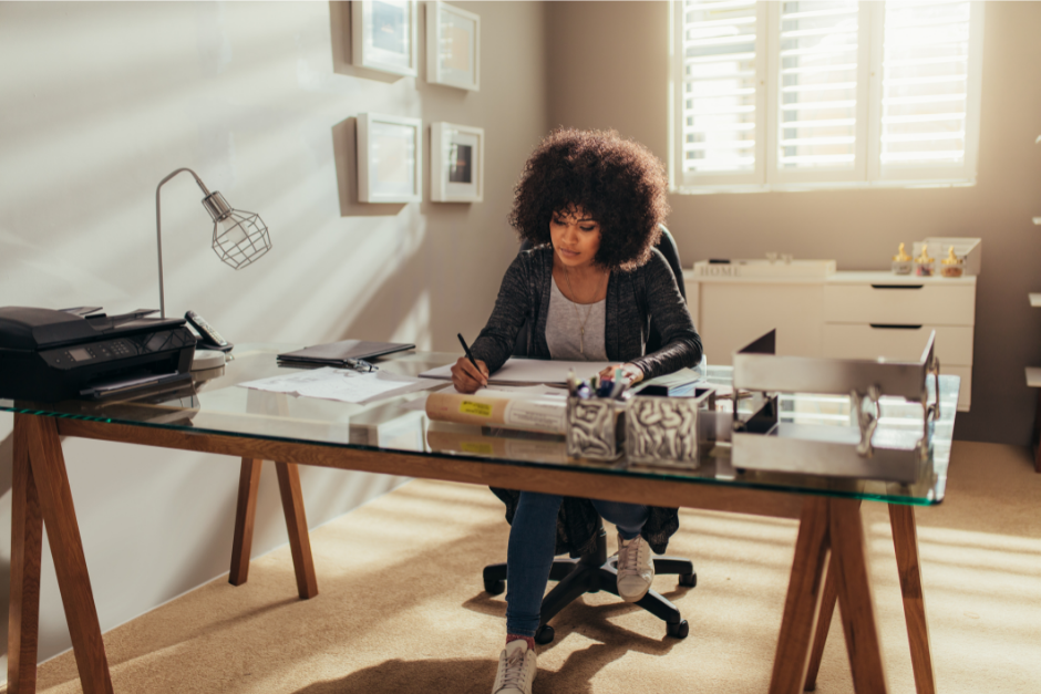 Woman Working from Home