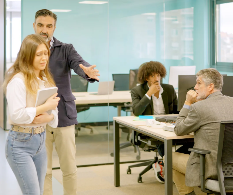 An employee is harassed on workplace