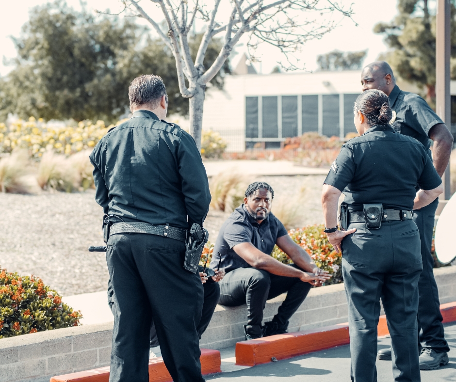 Law enforcement interacting with a citizen